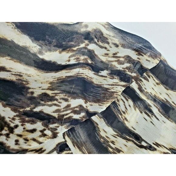 Ana Womens Top Sz M Leopard Animal Print Long Sleeve Blouse Sheer Layered Medium - Picture 6 of 6